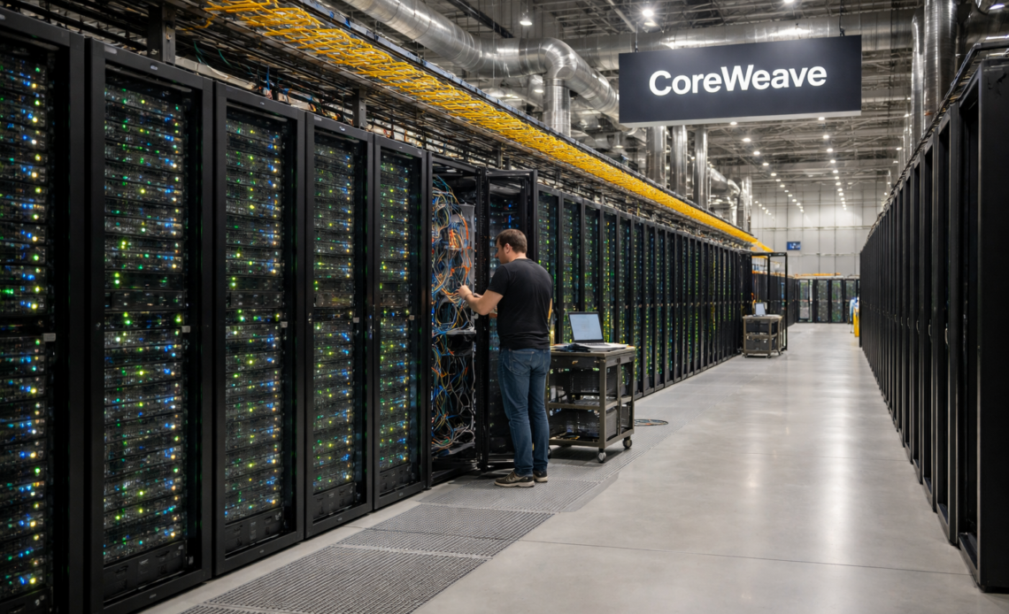 CoreWeave stock is down sharply from its highs as investors weigh rapid AI growth against rising costs and heavy debt.