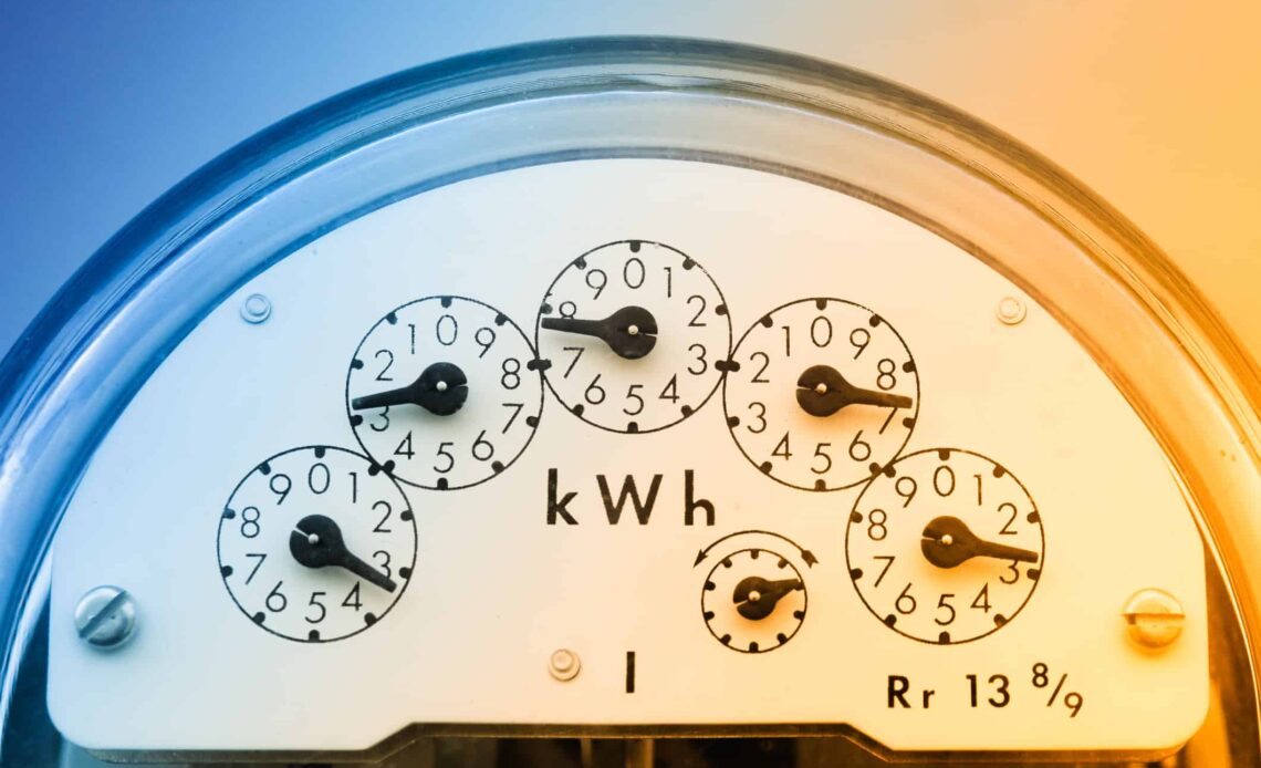 A meter measures energy use.