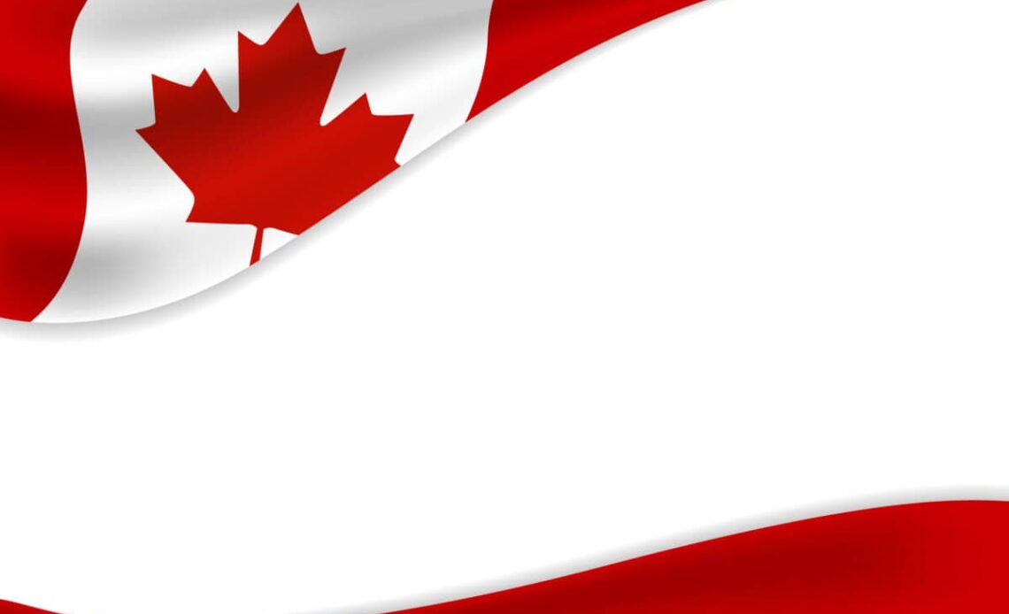 Canada day banner background design of flag